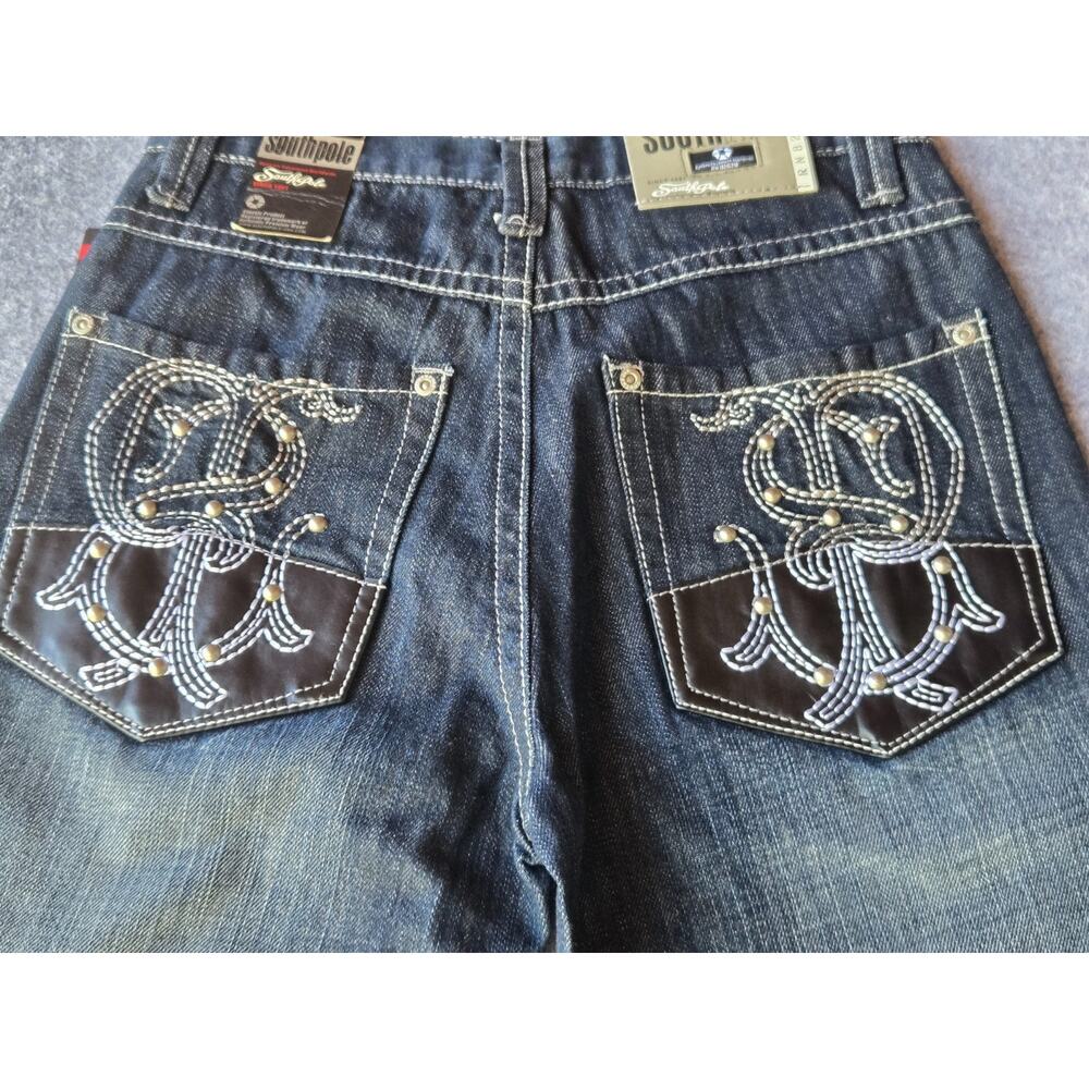 Southpole Women's Jeans Embellished Back Pockets Dark Blue Size 14 NWT